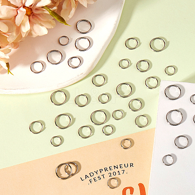 600Pcs 3 Styles 304 Stainless Steel Split Rings STAS-SP0001-64-1