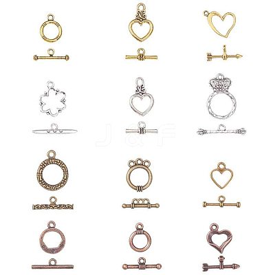 Tibetan Style Alloy Toggle Clasps TIBE-PH0004-04-WH-1