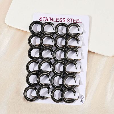 202 Stainless Steel Polishing Hoop Earrings EJEW-M106-02EB-02-1