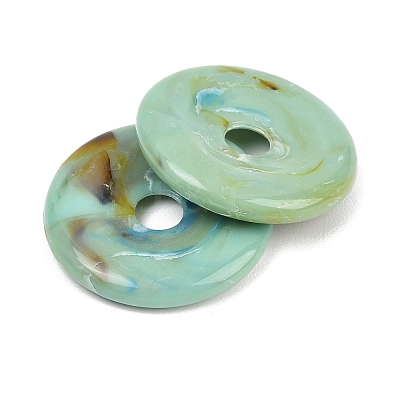 Opaque Acrylic Imitation Jade Pendants OACR-T033-12B-1