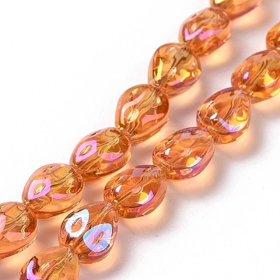 Transparent Electroplate Glass Beads Strands GLAA-C025-02-1