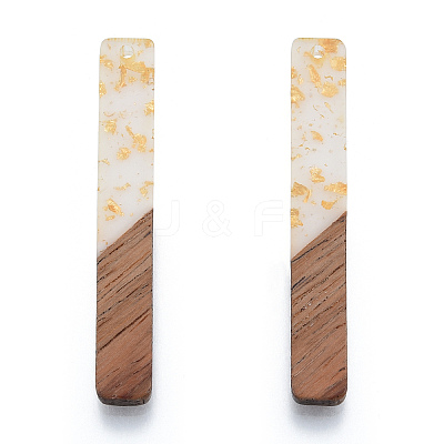 Opaque Resin & Walnut Wood Big Pendants RESI-N025-034-E02-1