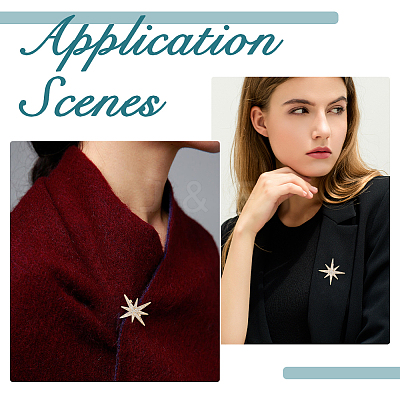 6Pcs Star Alloy Rhinestone Lapel Pins for Backpack Clothes JEWB-DC0001-39KCG-1
