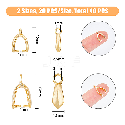 40Pcs 2 Style Rack Plating Eco-friendly Brass Ice Pick Pinch Bails KK-FH0005-33-1
