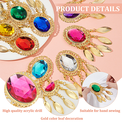 8Pcs 8 Colors Iron Big Pendants FIND-FG0003-31G-1