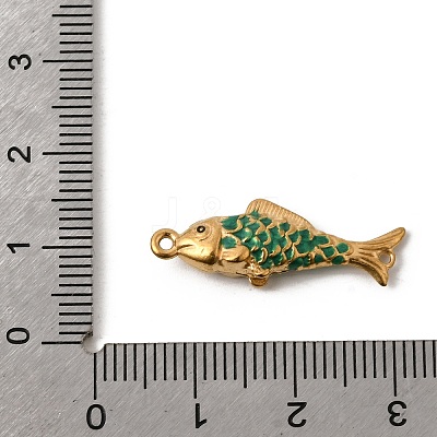 304 Stainless Steel Enamel Fish Connector Charms STAS-B128-54G-04-1