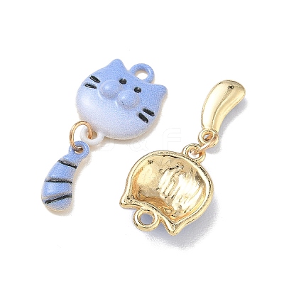 Spray Painted Alloy Enamel Pendants ENAM-K076-38G-03-1
