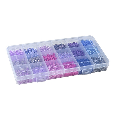 DIY Glass Round Beads & Seed Beads Jewelry Making Finding Kits DIY-FS0005-95-1