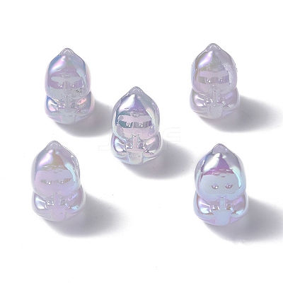 UV Plating Rainbow Iridescent Acrylic Beads PACR-M003-15D-1