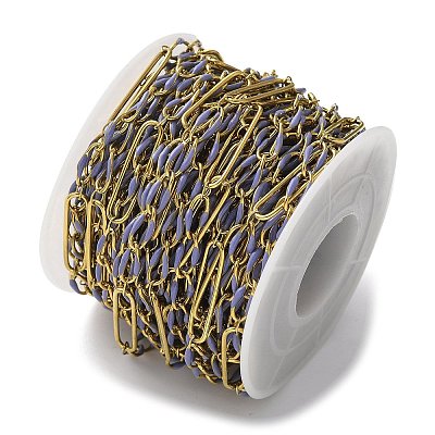 304 Stainless Steel Enamel Figaro Chains CHS-U003-02G-15-1
