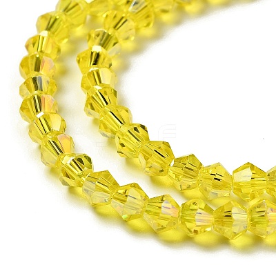 Transparent Electroplate Glass Beads Strands EGLA-S056-4mm-21-1