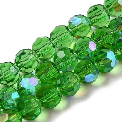 Electroplate Transparent Glass Beads Strands EGLA-A035-T8mm-L11-1