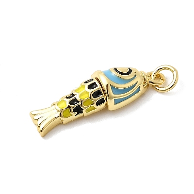 Brass Enamel Pendants KK-H529-51G-04-1