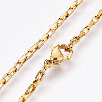 304 Stainless Steel Box Chain Necklaces NJEW-F248-22B-G-1