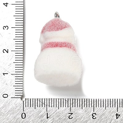 Christmas Flocky Opaque Resin Pendants LS-RESI-C064-01D-1