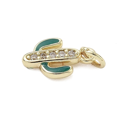 Brass Micro Pave Cubic Zirconia Charms LS-KK-K368-04A-G-1