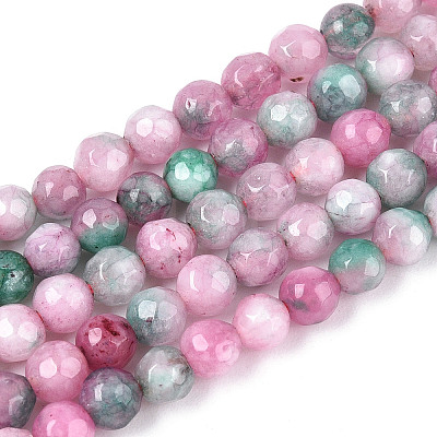Dyed Natural White Jade Beads Strands G-T139-4mm-60-03-1