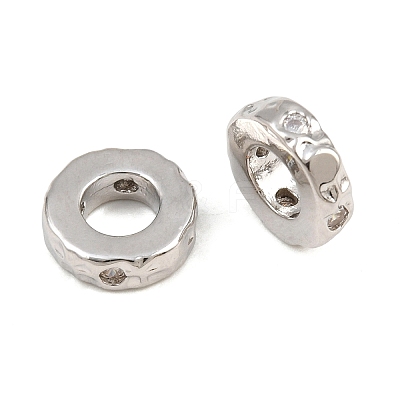 Brass Micro Pave Clear Cubic Zirconia Beads KK-CBA78C7-25P-1