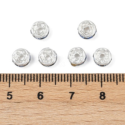 Brass Grade A Rhinestone Spacer Beads RSB036NF-14-1