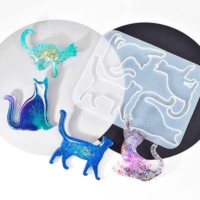 Cat Shape Brooch DIY Silhouette Silicone Mold PW-WG39523-01-1