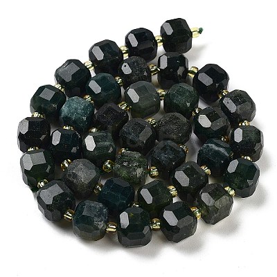 Natural Moss Agate Beads Strands G-NH0010-D01-01-1