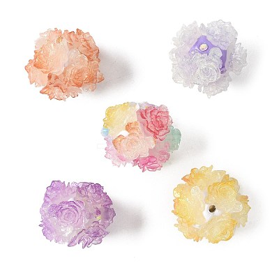 10Pcs 10 Colors Resin Beads RESI-FS0002-24B-1
