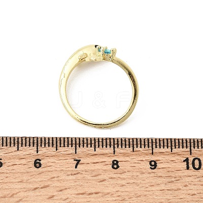 Brass Micro Pave Cubic Zirconia Cuff Rings for Women RJEW-K312-01A-G-1