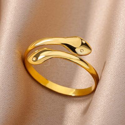 Simple Style 304 Stainless Steel Cuff Rings for Women FS-WGD177D-01-1
