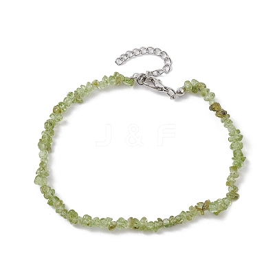Natural Gemstone Beads Anklets AJEW-AN00583-1