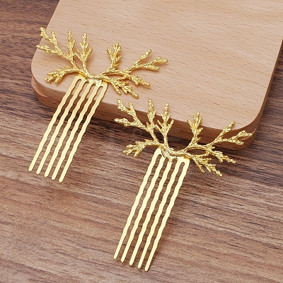 Alloy Hair Comb Findings OHAR-PW0001-424G-1