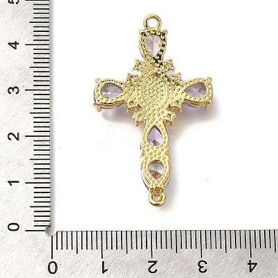 Rack Plating Brass Micro Pave Cubic Zirconia Links KK-P287-51G-05-1