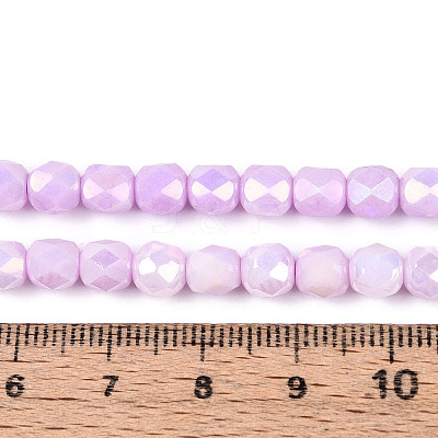 Anti-Tarnish Electroplate Glass Beads Strands GLAA-N057-6mm-04-1