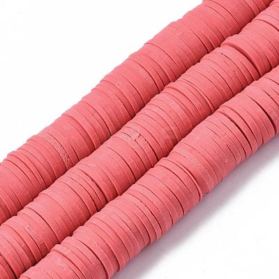 Flat Round Handmade Polymer Clay Beads CLAY-R067-12mm-14-1
