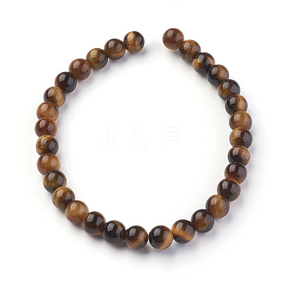 Natural Tiger Eye Beads Strands X-G-G099-6mm-5-1
