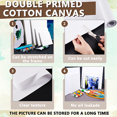Cotton Canvas Roll for Oil and Acrylic Paint DIY-WH0304-962A-1