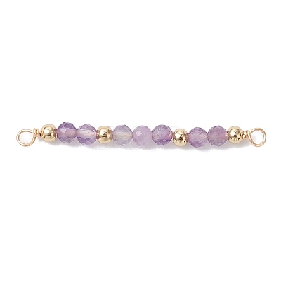 12Pcs 12 Styles Constellation Natural Mixed Stone Faceted Round Beaded Connector Charms PALLOY-JF04686-1