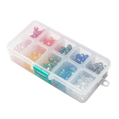 10 Colors Electroplate Glass Beads EGLA-JP0002-01B-8mm-1
