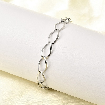 304 Stainless Steel Link Chain Bracelets for Women BJEW-A051-02P-1