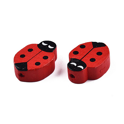 Spray Painted Wood Big Beads WOOD-N005-106-1