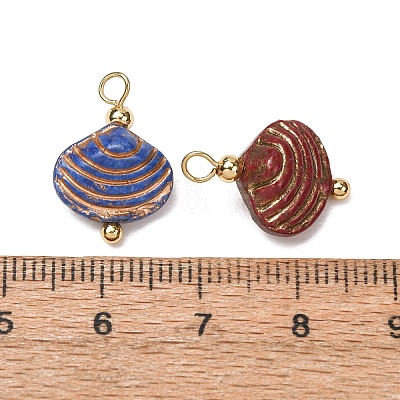 Baking Paint & Golden Metal Enlaced Glass Pendants GL-CBA010C-03G-1