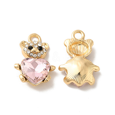 Rack Plating Alloy Rhinestone Pandants PALLOY-O106-07G-1