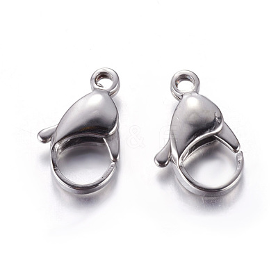Tarnish Resistant 304 Stainless Steel Lobster Claw Clasps STAS-AB19-1