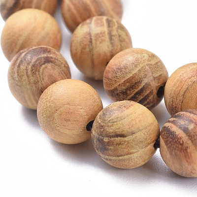 Natural Wood Beads Strands X-WOOD-F008-05-C-1