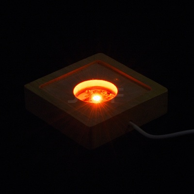Square Solid Wood Base for Crystal Stones JX333B-1