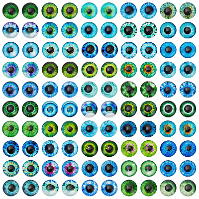 100 Pcs 50 Style Glass Cabochons GLAA-PH0004-21-1