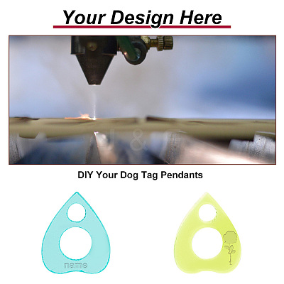 42Pcs 3 Colors Transparent Blank Acrylic Pet Dog ID Tag PALLOY-AB00046-1