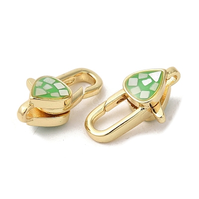 Brass Enamel Lobster Claw Clasps KK-K385-013G-1