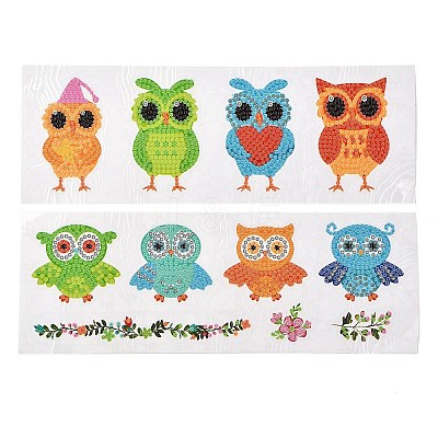 DIY Owl Diamond Painting Stickers Kits For Kids DIY-O016-02-1
