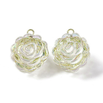 AB Color Transparent Acrylic Pendants OACR-E004-24LG-1