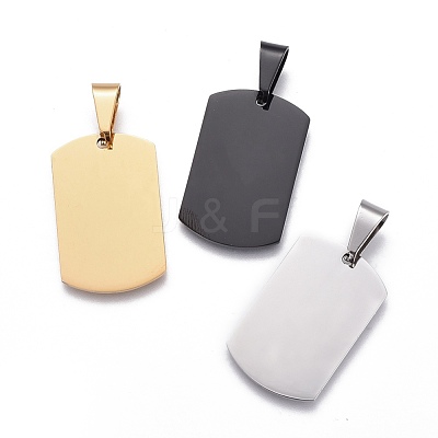 201 Stainless Steel Stamping Blank Tag Pendants STAS-O044-01-122-1